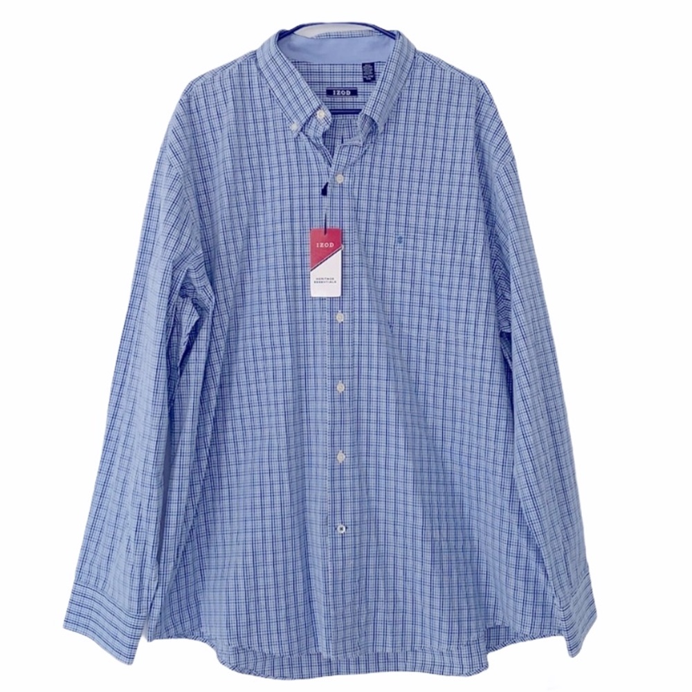 NWT IZOD Check Button Down Dress Shirt